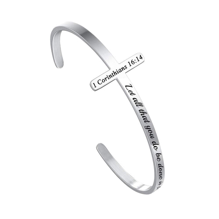 925 Sterling Silver Personalized Cross Bracelet Christian Gifts for Women