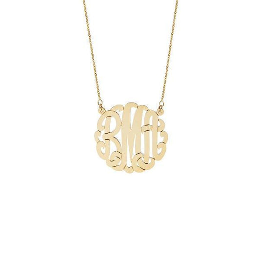 925 Sterling Silver Initial Monogram Necklace - onlyone