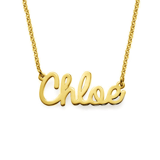 925 Sterling Silver Custom Cursive Chloe Name Necklace Nameplate Necklace - onlyone