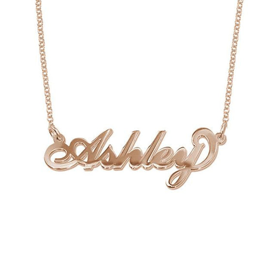 925 Sterling Silver Custom Name Ashley Necklace Nameplate Necklace - onlyone