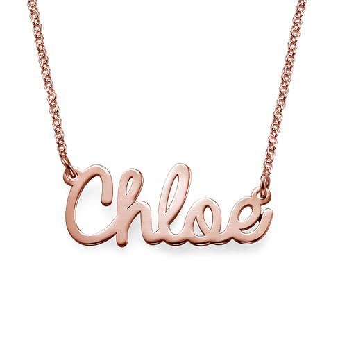 925 Sterling Silver Custom Cursive Chloe Name Necklace Nameplate Necklace - onlyone