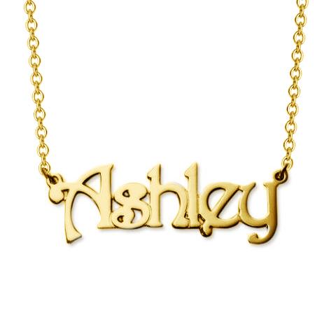 14K Gold Personalized Name Necklaces Adjustable Chain 16" - 20" - onlyone