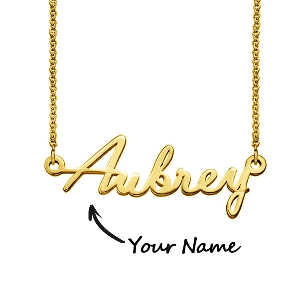 925 Sterling Silver Custom Script Name Necklace Nameplate Necklace - onlyone