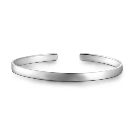 925 Sterling Silver Personalized Engraved Medium Cuff Inspirational Bracelet - onlyone