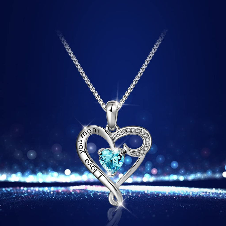 925 Sterling Silver Heart Pendant Necklace Mother's Birthday Gift