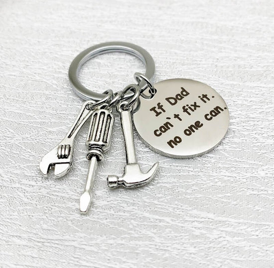 New Tools Keychain "If Dad can't fix it" Dad Tools Father's Day Gift Key Ring - onlyone