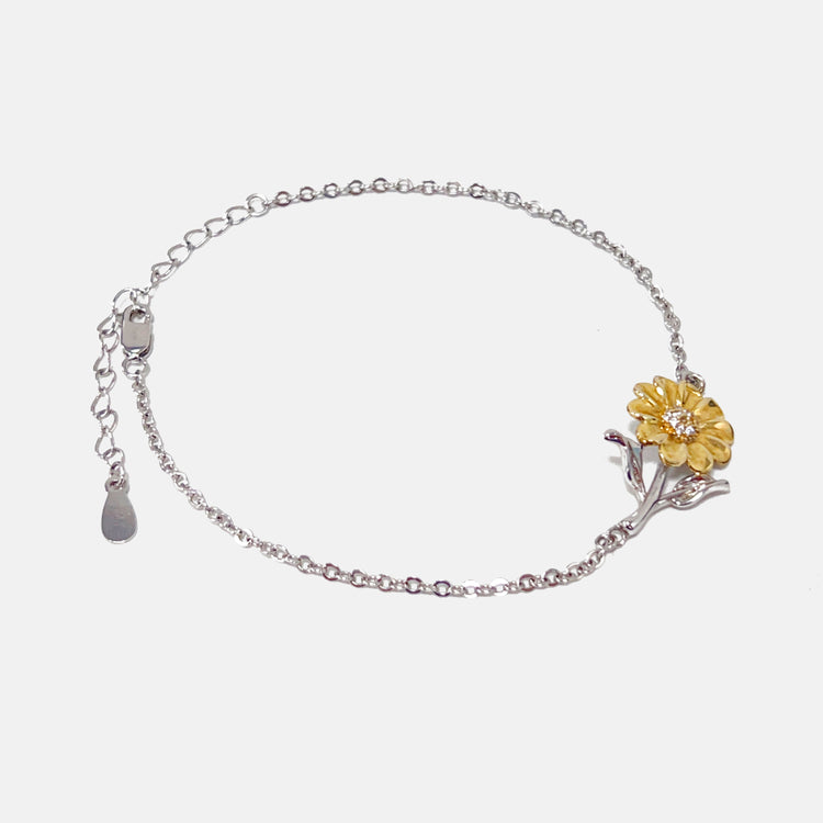 Sunflower Bracelet with Cubic Zirconia