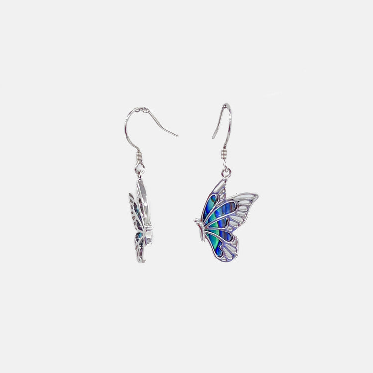 Abalone Shell Butterfly Drop Earrings