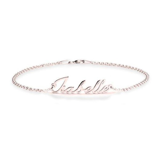 925 Sterling Silver Personalized Dainty Name Bracelet Length 6â€?7.5â€?Nameplate Bracelet - onlyone