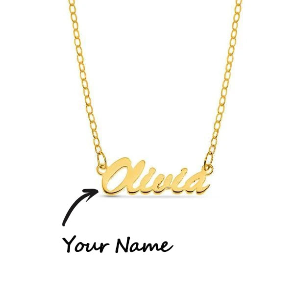 925 Sterling Silver Script Name Necklace Nameplate Necklace - onlyone