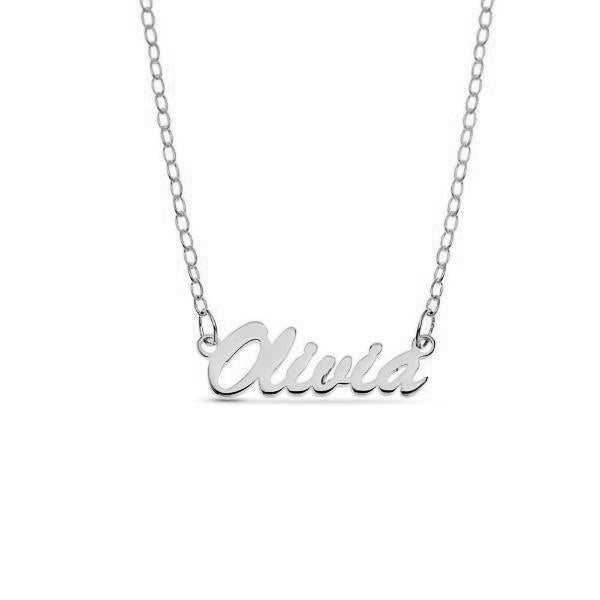 925 Sterling Silver Script Name Necklace Nameplate Necklace - onlyone