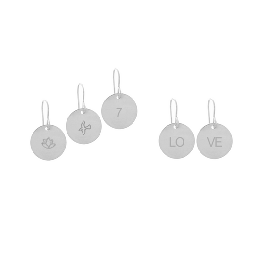 925 Sterling Silver Personalized Classic Disc Earrings - onlyone