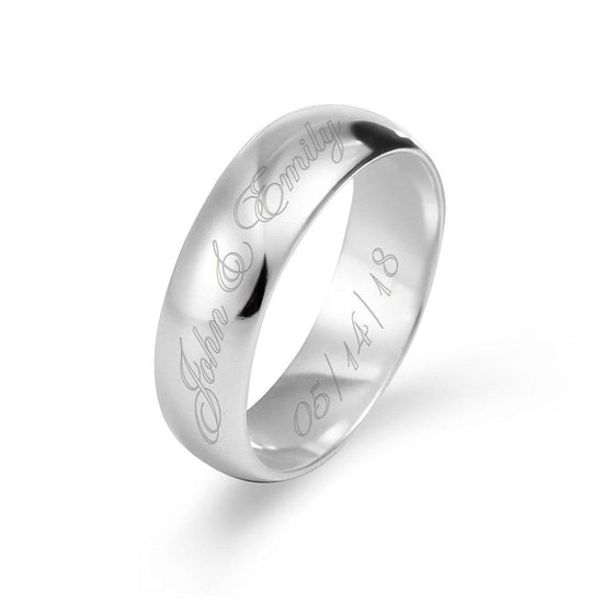 925 Sterling Silver Personalized Couple'S Message Ring - onlyone