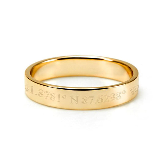 10K/14K Gold Personalized Coordinate Ring - onlyone