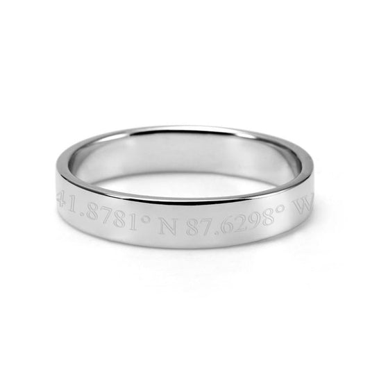 925 Sterling Silver Personalized Coordinate Ring - onlyone