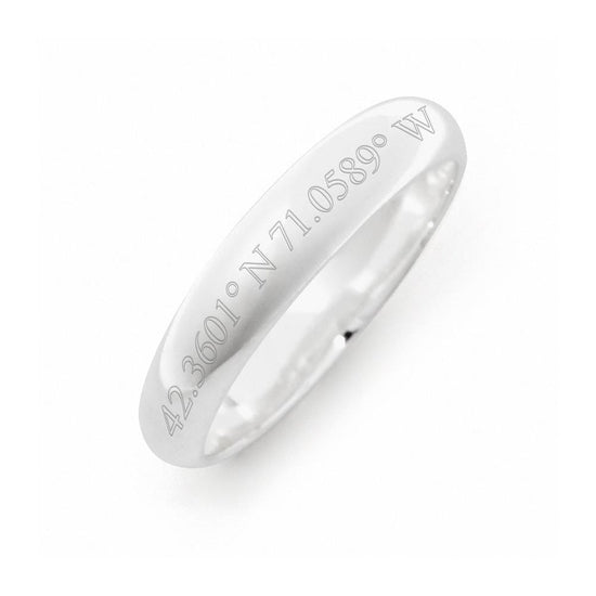 925 Sterling Silver Personalized Coordinate Band Ring - onlyone