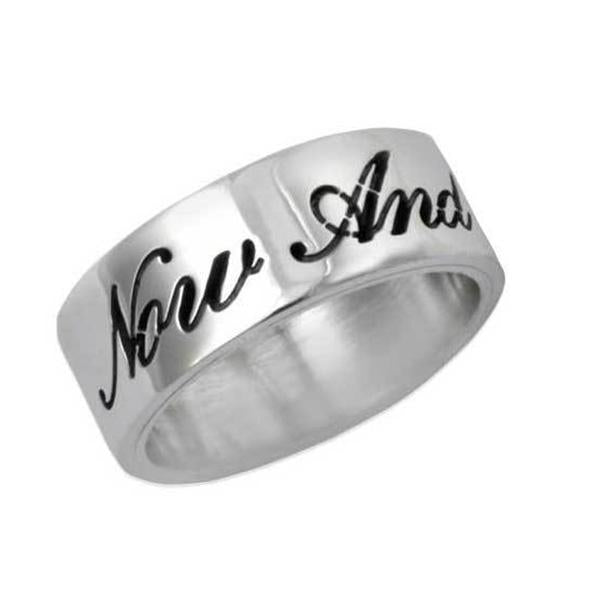 925 Sterling Silver Personalized Cursive Script Comfort Fit Ring - onlyone