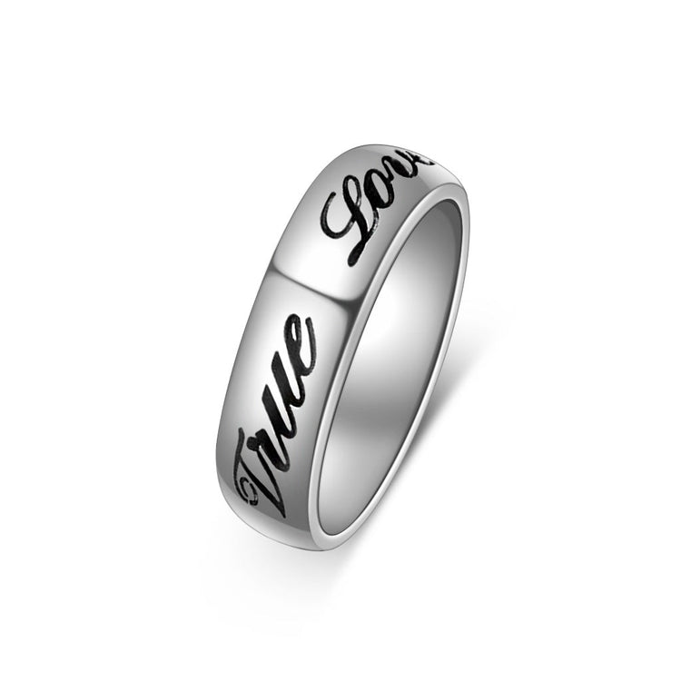 925 Sterling Silver Personalized Classic English Purity Band Ring - onlyone