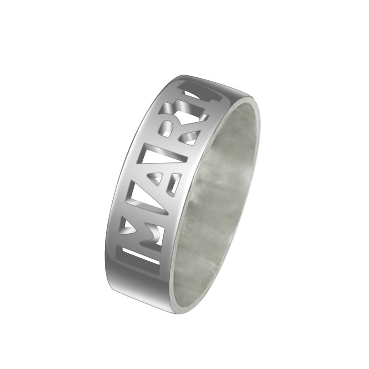 925 Sterling Silver Personalized Cut Ring - onlyone