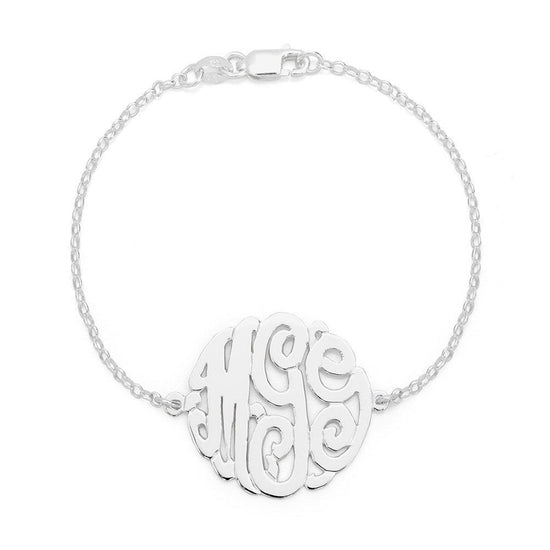 925 Sterling Silver Personalized Monogram Bracelet - onlyone