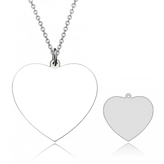 925 Sterling Silver Heart Engraved Photo Necklace, Memorial Gift - onlyone