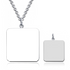 925 Sterling Silver Square Engraved Photo Necklace - onlyone