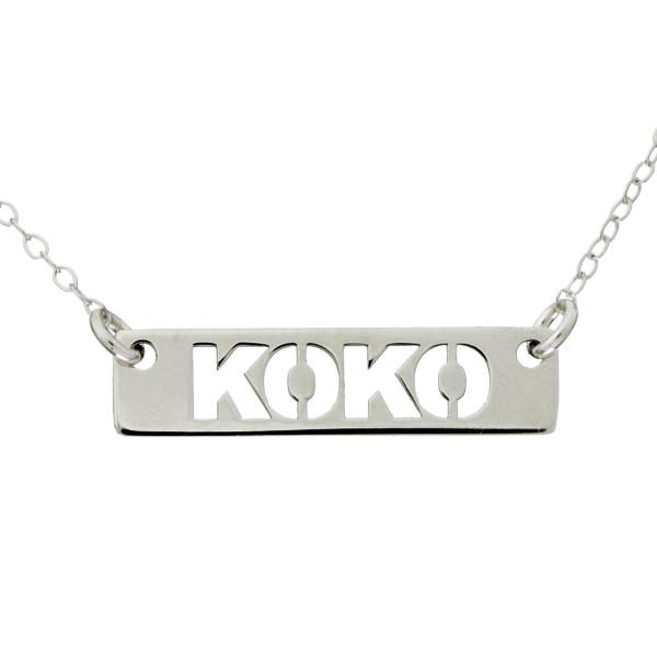 925 Sterling Silver Cut out Engraved Bar Name Necklace Nameplate Necklace - onlyone