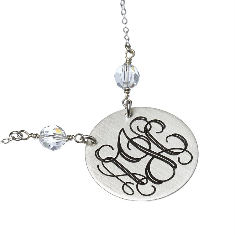 925 Sterling Silver Coin Engraved Name Necklace Nameplate Necklace - onlyone