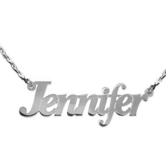 925 Sterling Silver Custom Jennifer Name Necklace Nameplate Necklace - onlyone