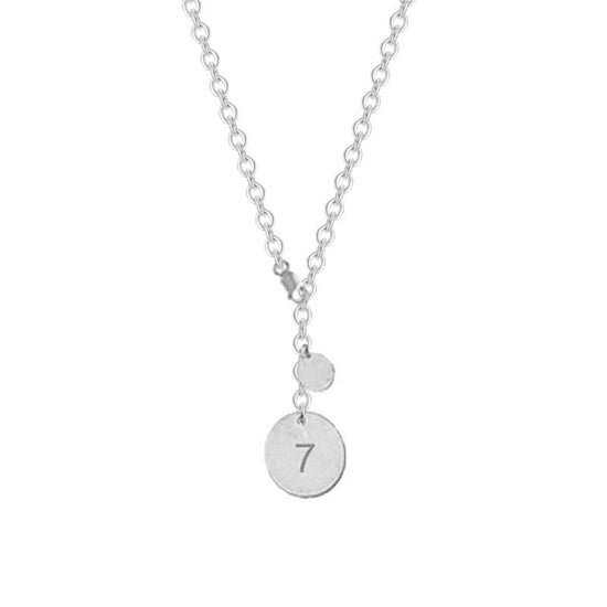 925 Sterling Silver Coin Engraved Name Necklace Nameplate Necklace - onlyone