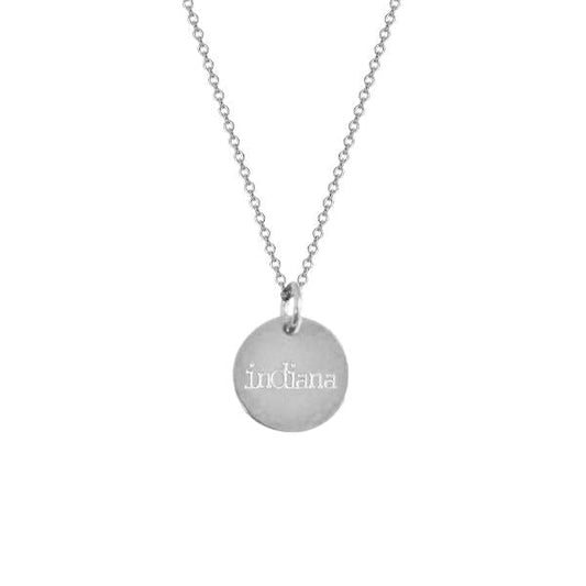 925 Sterling Silver Engraved Coin Name Necklace Nameplate Necklace - onlyone