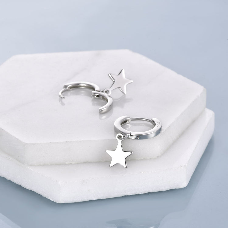 Boucles d'oreilles créoles croix en argent sterling 925