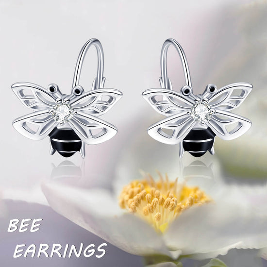 925 Sterling Silver Sticky Little Honeybee Earrings - onlyone