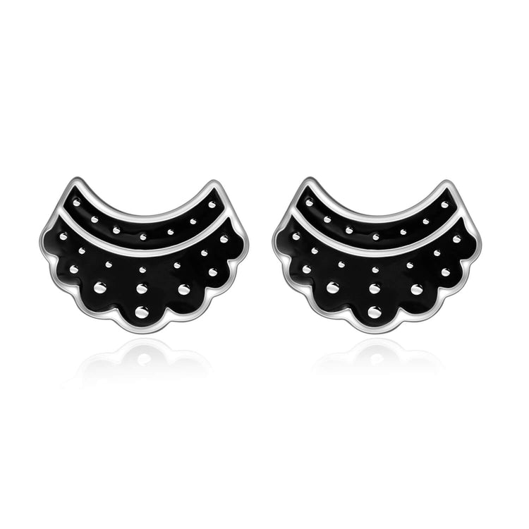 925 Sterling Silver Dissent Collar Stud Earrings, Ginsburg Earrings