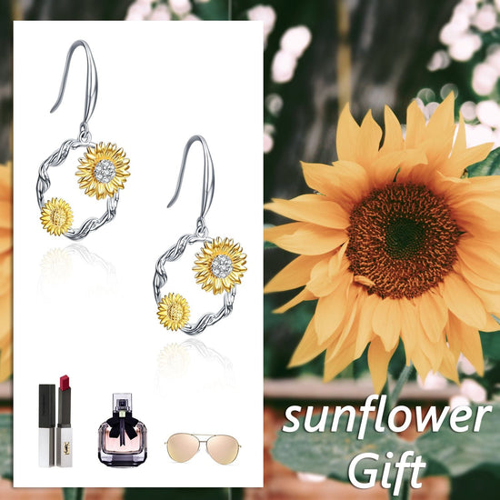 925 Sterling Silver Double Sunflowers Earrings - onlyone