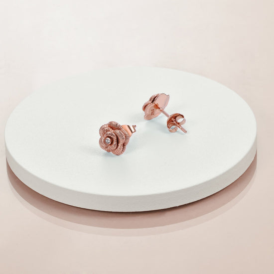 925 Sterling Silver Rose Flower Stud Earrings for Women - onlyone