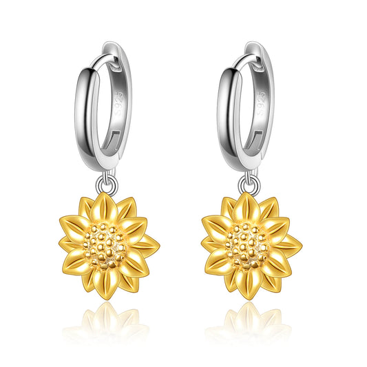 925 Sterling Silver Sunflower Earrings