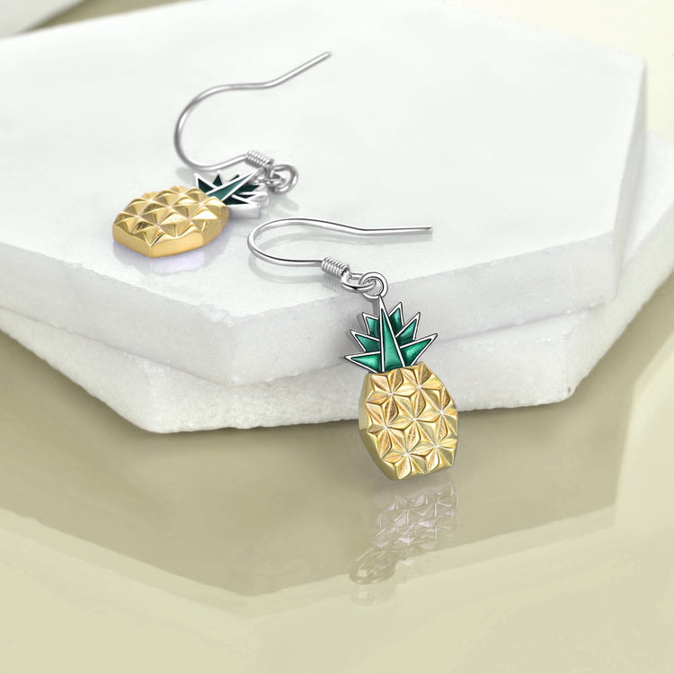 925 Sterling Silver Dangle Pineapple Earrings And Necklace