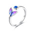 925 Sterling Silver Mermaid Fishtail Adjustable Ring - onlyone