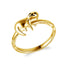 925 Sterling Silver Gold Cute Sloth Ring - onlyone