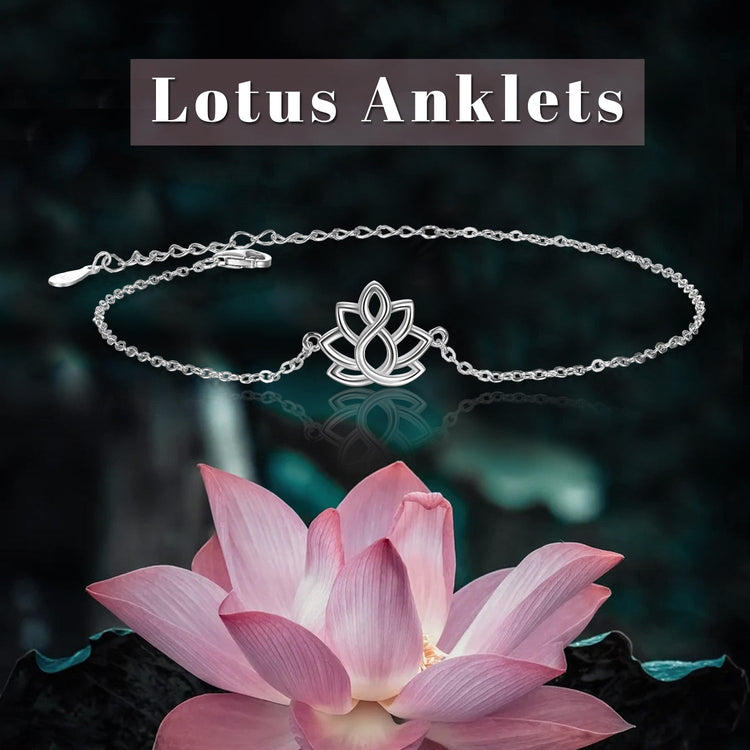 925 Sterling Silver Hollow-Out Flower Anklet Bracelet