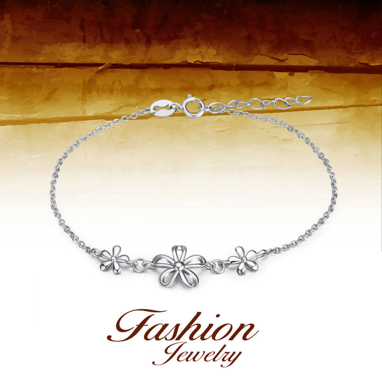 925 Sterling Silver Daisy Flower Bracelet - onlyone