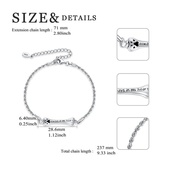 925 Sterling Silver Bone Cremation Bracelet for Ashes Bone Keepsake Bracelet Urn Bracelet - onlyone