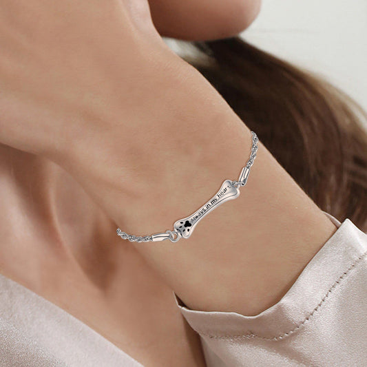 925 Sterling Silver Bone Cremation Bracelet for Ashes Bone Keepsake Bracelet Urn Bracelet - onlyone