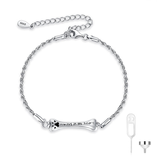 925 Sterling Silver Bone Cremation Bracelet for Ashes Bone Keepsake Bracelet Urn Bracelet - onlyone