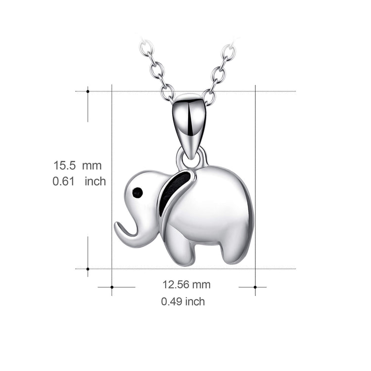 925 Sterling Silver Cute Elephant Necklace And Earrings