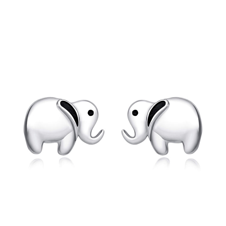 925 Sterling Silver Cute Elephant Necklace And Earrings