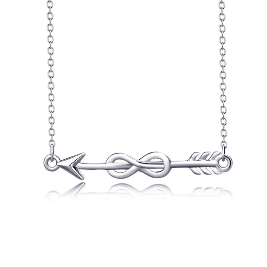 925 Sterling Silver Arrow Infinity Necklace - onlyone