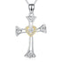 925 Sterling Silver Cross Pendant Necklace With Adorable Zirconia Heart Necklace Cross Necklace For Women - onlyone