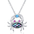 925 Sterling Silver Small Crab Necklace Abalone Shell Sea Jewelry - onlyone